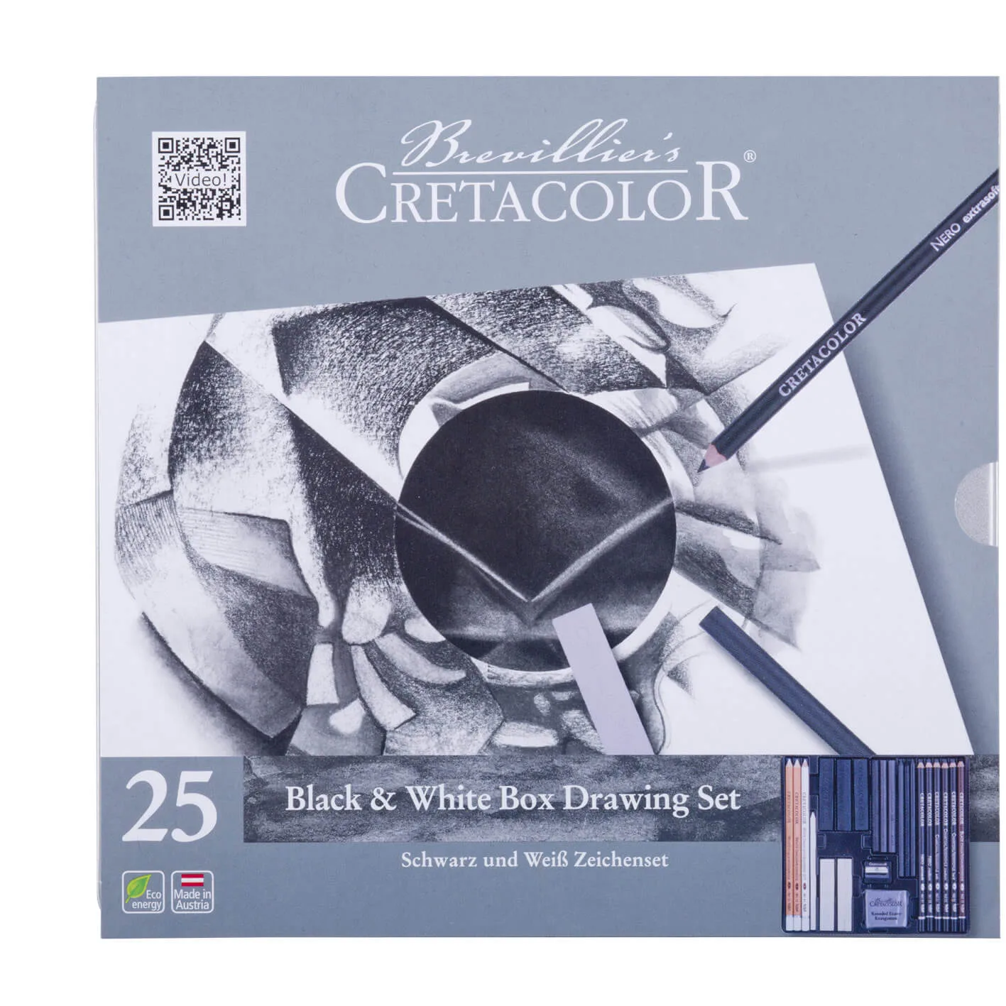 Set de dibujo Black & White Box Cretacolor - 25