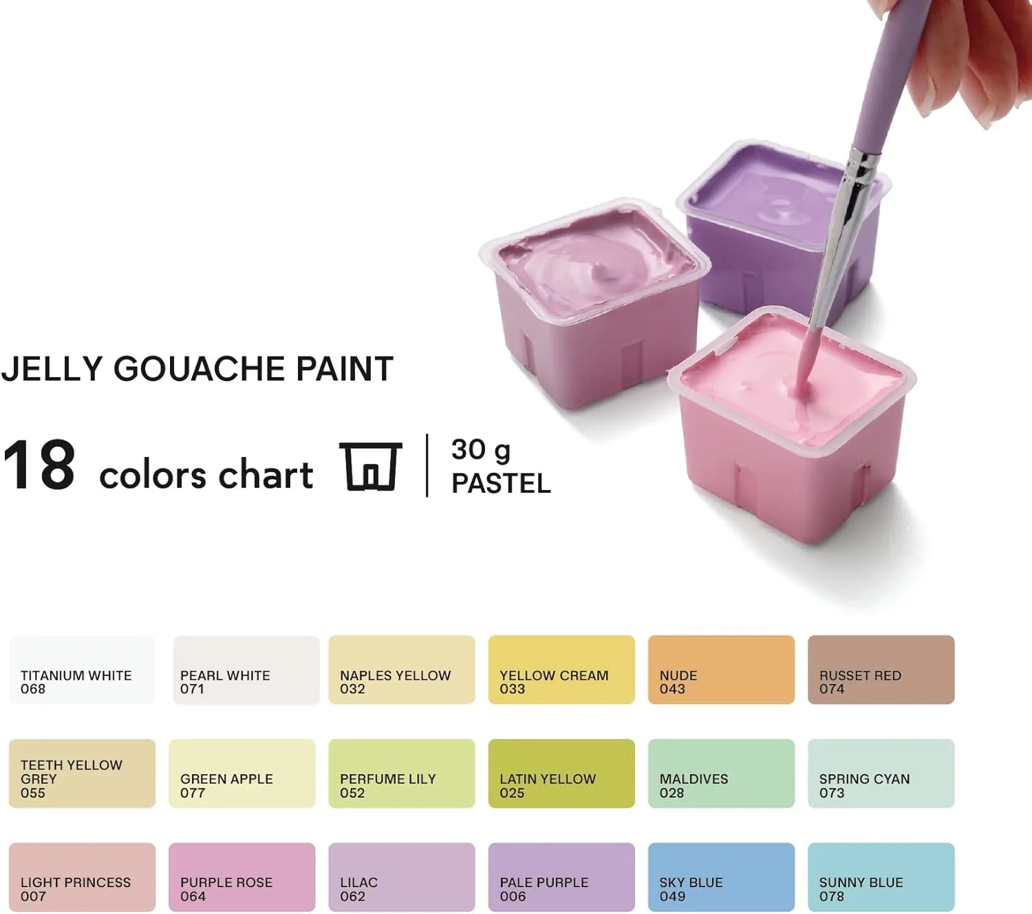 Set Gouache tonos pasteles - 18 colores 3