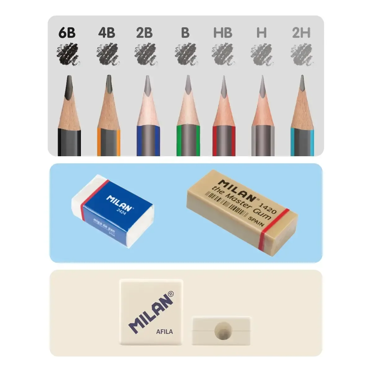 Set Lápices Grafito Milan 2