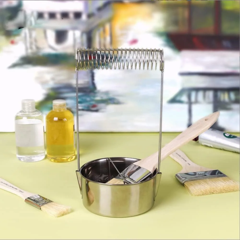 Recipiente Limpiador de Pinceles de Acero Inox 3
