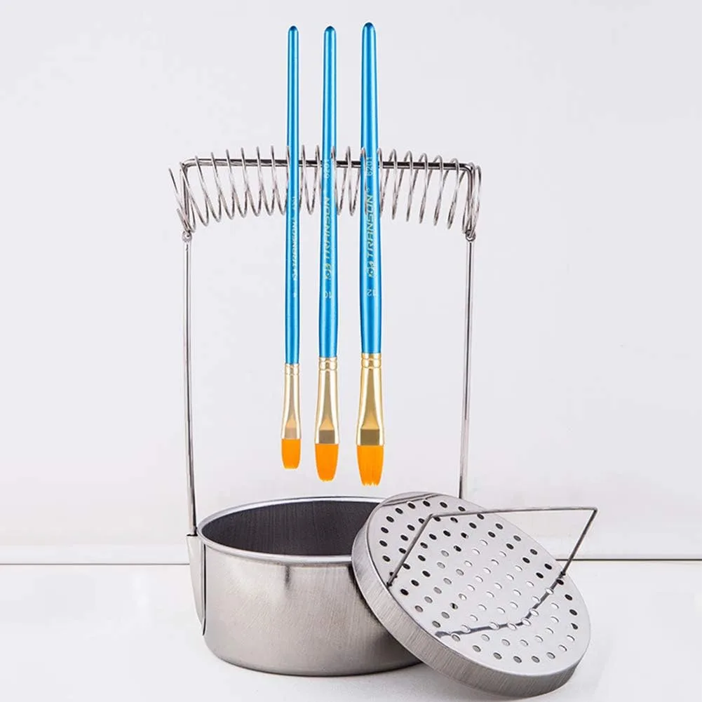 Recipiente Limpiador de Pinceles de Acero Inox 4