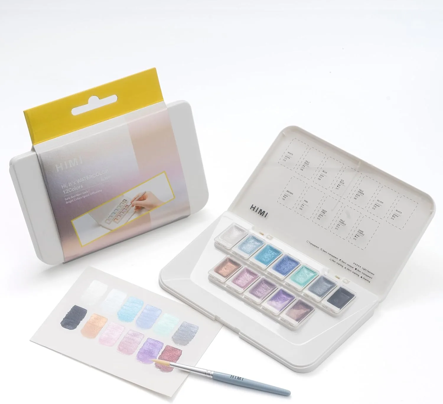 Set de Acuarelas Metalizadas Himi 12 colores 3