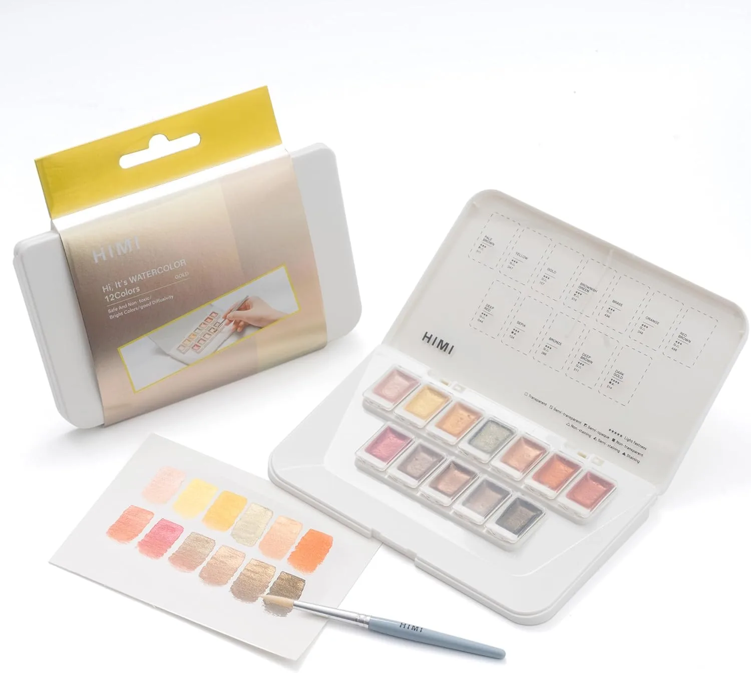 Set de Acuarelas Metalizadas Himi 12 colores 4